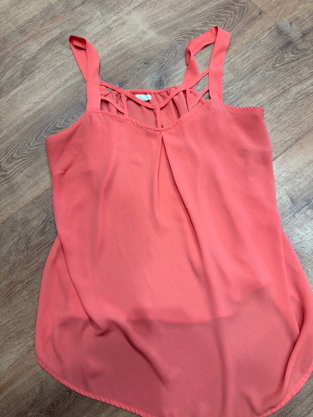 Maurices Peach Strappy Sleeveless Blouse Size XL